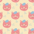 Cute pink pigs. Vector. Cartoon style. Seamless Pattern Royalty Free Stock Photo